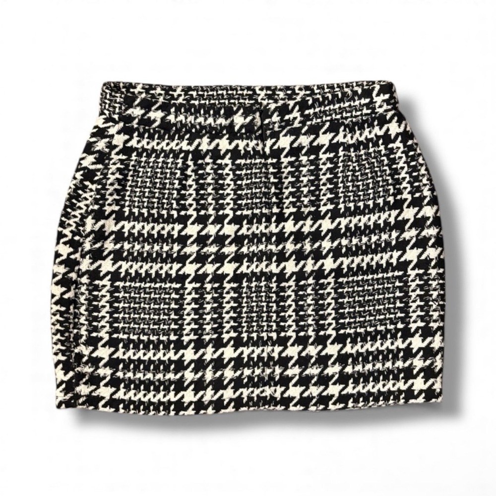Altar'd State Black and White Houndstooth Mini Skirt - Picture 2 of 5